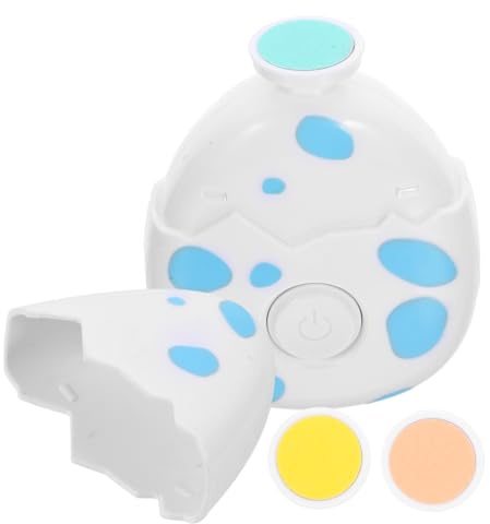 MUSISALY Baby Electric Nail Trimmer Electric Nail Polisher with Different Grinding Heads Blue Egg Design Safe Plastic Material Lasting Use for Babies and Children