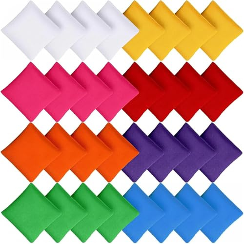EXTRAPINS 32 sacos de cornhole, saquitos para juegos de cornhole, de nailon, para niños, juegos de interior y exterior (8 colores)