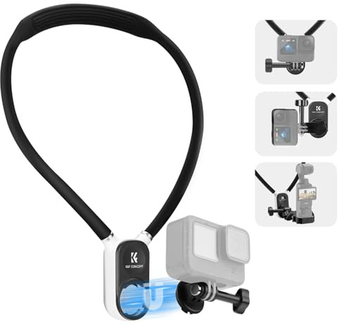 K&F CONCEPT Support Magnétique pour Cou pour DJI OSMO Pocket 3, Support Cou POV pour GoPro Hero 13/12/11/10/9/8, Action 5 Pro/4/3, Insta360 X5/X4, DJI Osmo 360 (Longueur 600mm)