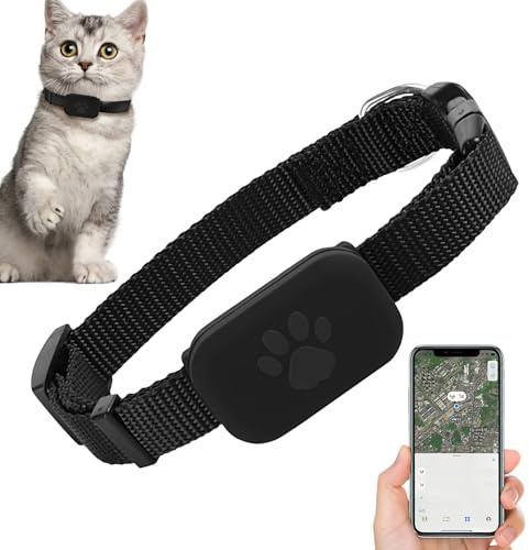 Spårningshalsband för Säkerhetsskydd justerbart | GPS-halsband för husdjurskattungar Bekväm passform liten och lek justerbart säkerhetsskydd passar kattunge valp katt husdjur