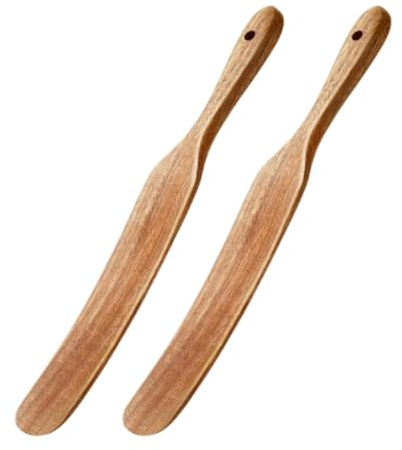 rockible Frusta per impasto, paletta in legno, barattolo per raschiare, spatola piatta in legno, spatola per pane per mescolare, sbattere, mescolare, B