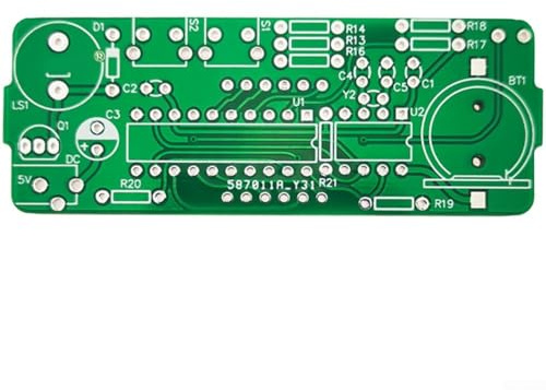 Kit di orologio elettronico, progetto di saldatura fai da te con 51 componenti microcontrollori, kit di assemblaggio elettronico educativo per principianti (verde con guscio)