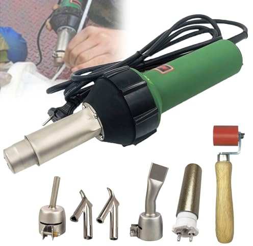 Pistola per saldatura ad aria calda, 1600 W, portatile, a velocità variabile, per saldatura in PVC e plastica, include ugelli e accessori per fai da te per il miglioramento della casa e la rimozione