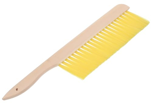 Brosse à Ruche à Manche en Bois, Balai Abeille Jaune | Outil D'apiculture Léger, Trou Suspendre Intégré, Bois et Plastique, Fournitures pour Apiculteurs