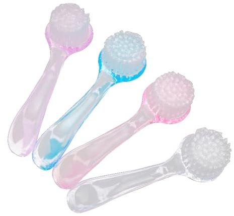 SUPVOX Pack de 4 Cepillos Faciales Ergonómicos - Cepillo de Limpieza Facial Manual con Cerdas Suaves para Exfoliación, Masaje y Limpieza de, Ideal para Todo Tipo de Piel, Uso Diario y Viajes