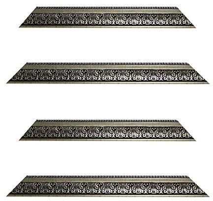 Neumann Bilderrahmen Barockrahmen Silber verziert, 675 ARG, Zuschnitt, 40x50 cm