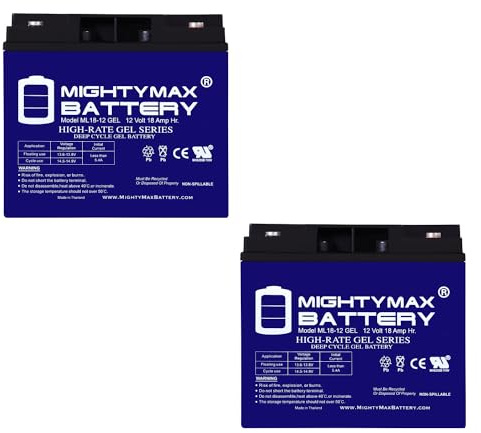 Mighty Max Battery 12 VOLT 18 AH GEL BATTERY - 2 Pack