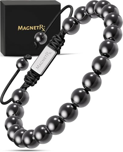 MagnetRX® Bracciale Magneticoin Ematite – Elegante Braccialetto Magnetico Regolabile – Realizzato a Mano (Modello Classic)