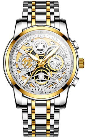 NEKTOM Mens Watches with Ingold Stainless Steel and Metal Casual Waterproof Chronograph Quartz Watch Sports Watches for Men