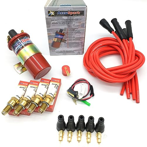 Accuspark Ignition Conversion Kit for Lucas 45D Distributors with Silicone HT Leads and AC9C Plugs