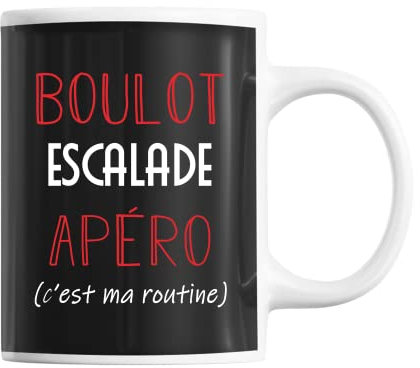 Planetee Mug Escalade C'est ma Routine | Tasse Humour