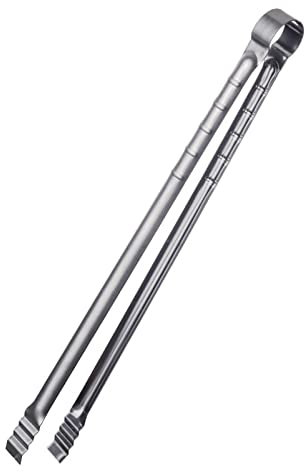 UPTALY 1 pince à barbecue en acier inoxydable, pince à steak extra longue de 45 cm, pince de cuisine professionnelle, pince à charbon épaisse, pince à barbecue coréenne, pince de service