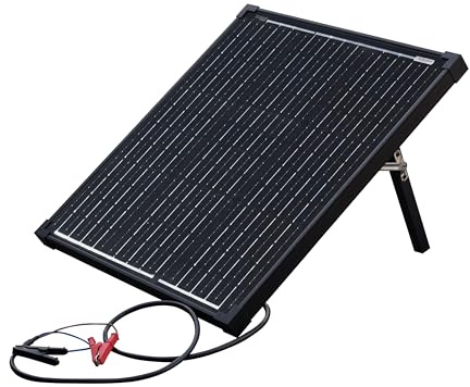 Technaxx 50W Solarpanel Set Monokristallin Tragbares Solar Ladegerät mit LCD Laderegler 18V 2,78A 2x USB Solar Panel für Camping Garten Wohnmobil 12V Batterie AGM Gel LiFePO4 TX-214