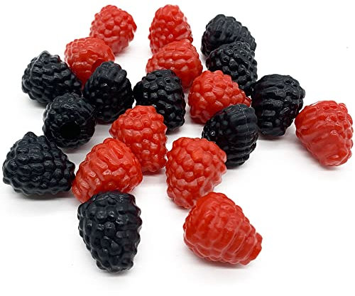 DHER Früchte Modell Party Dekoration Kunstobst Himbeere 20 Stück Simulation Obst Himbeere Walderdbeere Party Obst Kunststoff Maulbeere Modell Dekoration schießen Fotografie Dekoration