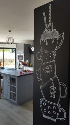 Tafelfolie Selbstklebend Schwarz | Kreidefolie Magnetfolie | Selbstklebende Tafelfolie Schwarz Matt als Tafel für Wand oder DIY Kreidetafel beschreibbar, abwischbar, magnetisch | (50x120cm)