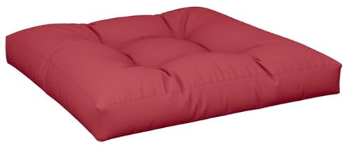 vidaXL Cojín para sofá de palets de Tela Rojo Tinto 80x80x12 cm