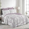 MERCURY TEXTIL- Colcha Bouti Estampada para Verano y Entretiempo 100% Poliéster. Colchas Cubre Cama Fina, Ligera y Suave. Incluye 2 Fundas de Cojín (Cama 150/180-250x260cm,Ondas Lila)