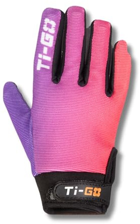 Ti-GO Kids Long Finger Riding Gloves - Anti-Slip Cycling Glove for Children - Padded Grip, Velcro Closure - Toddler Sports Accessories and Outdoor Safety Gear - Pair