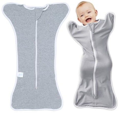 Infreecs Pucksack Baby 0-3 Monate, Baby Wickeldecke, Babies Swaddle Sack, Babys mühelos pucken, Atmungsaktives Pucktuch, Neugeborene Wickeltuch, Pucksack Säuglinge, Babies Schlafsack Wickeltuch, Grau