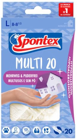 Guanti in vinile Multi20, taglia L, 8-8½, 20 pezzi B1SA