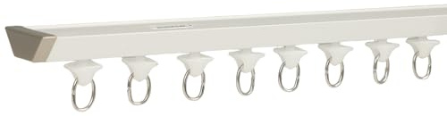 Ceiling Curtain Track 3 Metres/9.84ft, Hidden Curtain Rail Aluminum Sliding Ceiling Curtains Track and Fittings for Bay Window, Room Divider, Privacy (White)