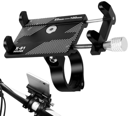 Gifyym Soporte de Teléfono para Manillar,Soporte de Bicicleta Ajustable para Scooter - Equipo de Navegación GPS Vídeo Llamadas Vlog y Streaming
