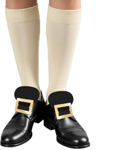 Aysatogc Colonial Shoe Buckle, Historical Gold Shoe Buckles Costume Accessory for Pilgrim and Fancy Dress Colonial Costume Accessory