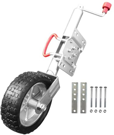 Replacement 10 Inch for Jockey Wheel Swing Up Solid Rubber Capacity 1000KG Caravan RV Boat Trailer Jack Parts Accessories