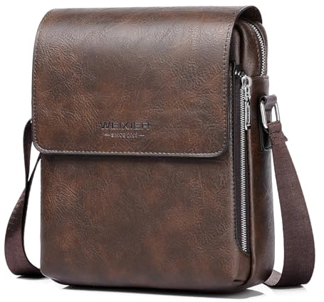 GZQFUOU Mens Shoulder Bags Travel Shoulder Bag Messenger Bag Vintage PU Leather Shoulder Bag Waterproof Crossbody Handbag Satchel Sling Bags Suitable for Leisure, Festivals and Travel
