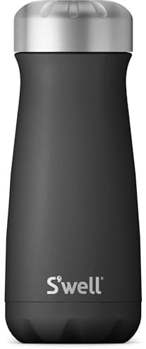 S'well Stainless Steel Traveler - Triple-Layered Vacuum-Insulated Travel Mug Keeps Coffee, Tea and Drinks Cold and Hot - BPA-Free Water Bottle, Onyx
