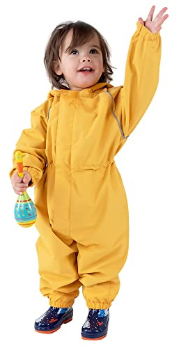 JAN & JUL Puddle-Dry Rain Play Suit for Toddlers (Yellow, 1T)