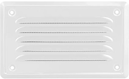 ADGO Rejilla de ventilación de Salida de Aire, Rejilla Exterior montada en la Pared, Plana de Metal con Rejilla atornillada para Chimenea, ventilación con Rejilla Protectora (14x7, Blanco)