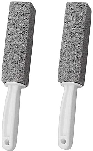 Lot de 2 pierres ponces de nettoyage avec poignée pour cuvette de toilettes, pierre ponce pour nettoyer les joints d'eau dure pour cuisine/bain/piscine/nettoyage domestique