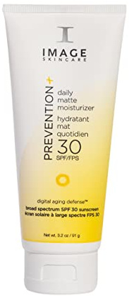 IMAGE Skincare, PREVENTION+ Daily Matte Moisturizer SPF 30, Zinc Oxide Mattifying Face Sunscreen Lotion, Amazon Exclusive, 3.2 oz