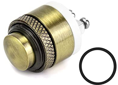 QWORK® 16mm Brass Door Bell Switch, Momentary Push Button 12V/24V/36V DC 2A ON Off Waterproof Push Button for 16mm Mounting Hole