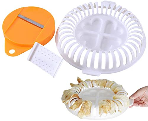 Edorco Fabricante Chips para microondas, Cocedor Patatas para microondas, Chips sin Aceite, Bandeja Chips para Hornear, Herramienta para Hornear en el hogar para Hacer Papas