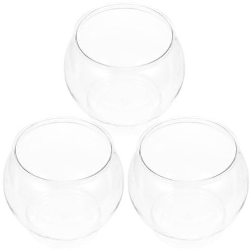 UKCOCO Plastic Globe Fish Bowl – Break-Resistant PET for Small Goldfish & Aquatic Pets – for Desk, Office, Home Decoration & Gift Giving