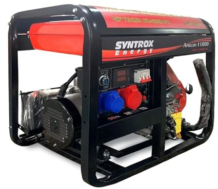 Syntrox Stromerzeuger, Notstromaggregat, Apollon 11000, 6,5 kW Generator, 12,5L Kraftstofftank, 220V, 80-85 dB(A), Diesel Notstromgenerator, Umweltfreundlich, Camping, Powerstation
