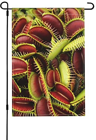 LAMAME Drapeau de jardin vertical imprimé avec plante carnivore double face pour l'extérieur - Drapeau de décoration de Noël