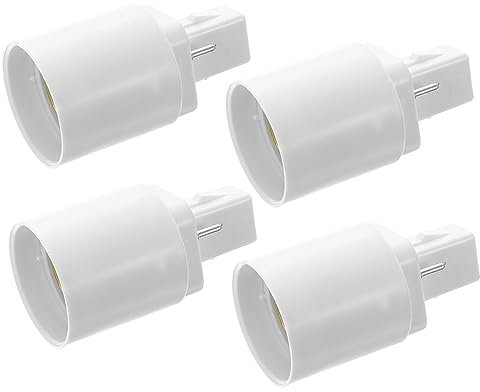 Angoily G24D E27 Glühbirnenadapter 4 Stück Lampensockeladapter Robustes Metallmaterial Kompatibel mit LED Halogenlampen Glühlampen Einfache Installation für Zuhause und Büro