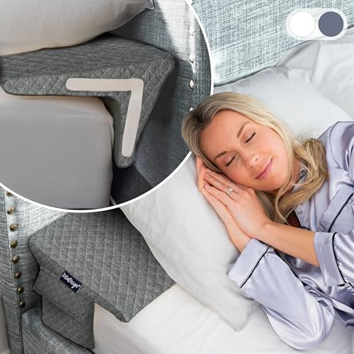 XetraDesign Bed Wedge Pillow for Headboard Gap Up to 7, Triangle Gap Filler for Bed, Mattress Wedge Gap Filler, Headboard Space Filler, Corner Pillow, Grey Double 54
