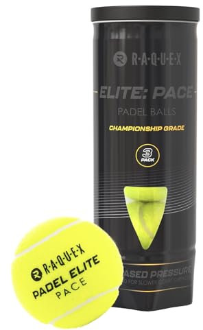 Raquex Balles de Padel Elite — Tube de 3 — Options à Deux Vitesses — Balles de Padel Elite, Vitesse Standard. Élite : balles Pace Padel Pro pour Un Jeu Plus Rapide.
