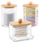 LOBVABA 3 Stück Acryl Wattestäbchen Behälter，Make-up-Organizer-Set,Acryl Wattestäbchen Behälter，Wattepadspender zur Aufbewahrung im Schlafzimmer, Bad und Wohnzimmer