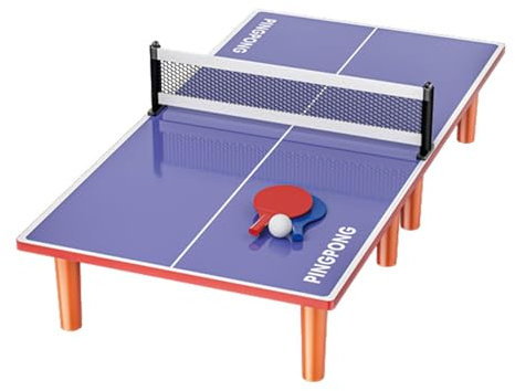Tragbares Tischtennisplatten-Set, Mini-Tischtennisplatte - Kompakter Tischtennistisch, klappbar, mit 2 Schlägern und 1 Ball - Wetterfeste, stabile Tischtennisplatten für Kinder, Erwachsene, Spielzimme