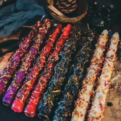 Spell Candle, Ritual Candles, Witch Candles, Altar Candles, Dressed with Altar Oil and Herbs, 8 Candle Set, Pray for Love, Protection, Wealth and Health