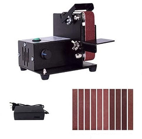 Levigatrice da banco 180W Lucidatrice elettrica for affilare i coltelli Mini levigatrice a nastro Levigatrice a nastro Levigatura Rettifica Lucidatrice Carta vetrata(795)