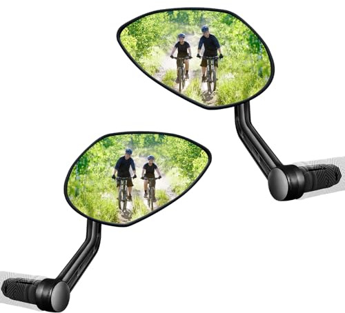 Homieway Cykelspegel för elcykel, reptålig glaslins, cykelspegel, stor cykel, backspegel för styrändar för e-cykelstyre, vänster och höger (14–20 mm)