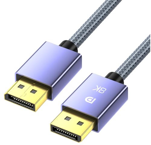 Mugust Cable DisplayPort 8K a DisplayPort 1.4, DP Cable Resolución 8K@60Hz, 4K@144Hz, 2K@240Hz de Alta Velocidad 32.4Gbps para PC, Gaming, Monitor,TV, 2M
