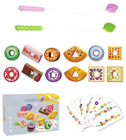 Generico Giochi di Infilare per Bambini | Gioco per Abilità Motorie Fini | Set di Frutta e Verdura Educativo per Casa Asilo Preschool | Viaggio Auto Bambini Bambine