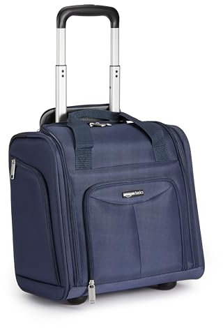 Amazon Basics Koffer Zur Aufbewahrung Unter Dem Sitz, Marineblau, 35.3 cm x 25.2 cm x 38.5 cm